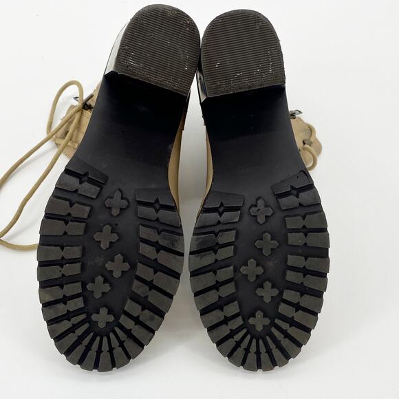 JUSTFAB Boots Tan Darma Side Zip Lace Up Heeled Bootie Women's Sz 9 - Picture 10 of 10